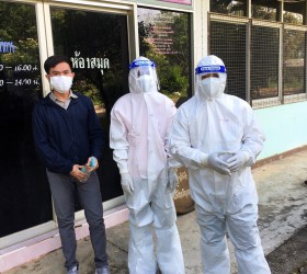 องค์การบริหารส่วนตำบลกำแมด ฉีดพ่นยาฆ่าเชื้อเพื่อป้องกันการแพร่ระบาดของโรคติดเชื้อไวรัสโคโรนา 2019 (โควิด-19)