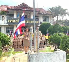 โครงการ"เข้าแถวเคารพธงชาติสร้างความจงรักภักดีต่อสถาบันชาติ ศาสนาและพระมหากษัตริย์